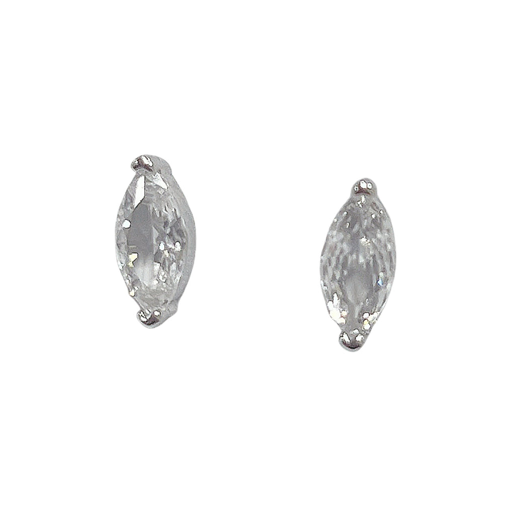 Navette Schliff Diamant Ohrstecker mit Feiner Krappenfassung