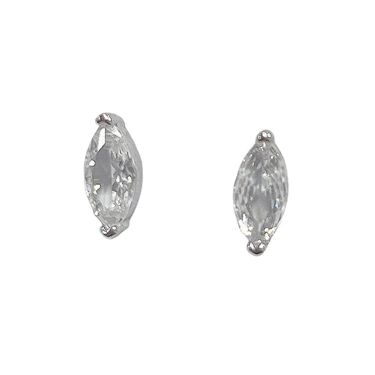 Navette Schliff Diamant Ohrstecker mit Feiner Krappenfassung