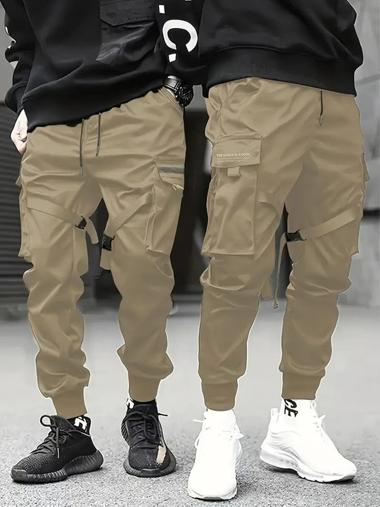 Herren Technische Cargo-Jogginghose mit Mehrfachtaschen, Gurtriemen & elastischem Bündchen Shop Nory