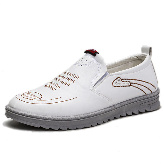 Herren Slip-On Freizeitschuhe aus Leder mit rutschfester Sohle