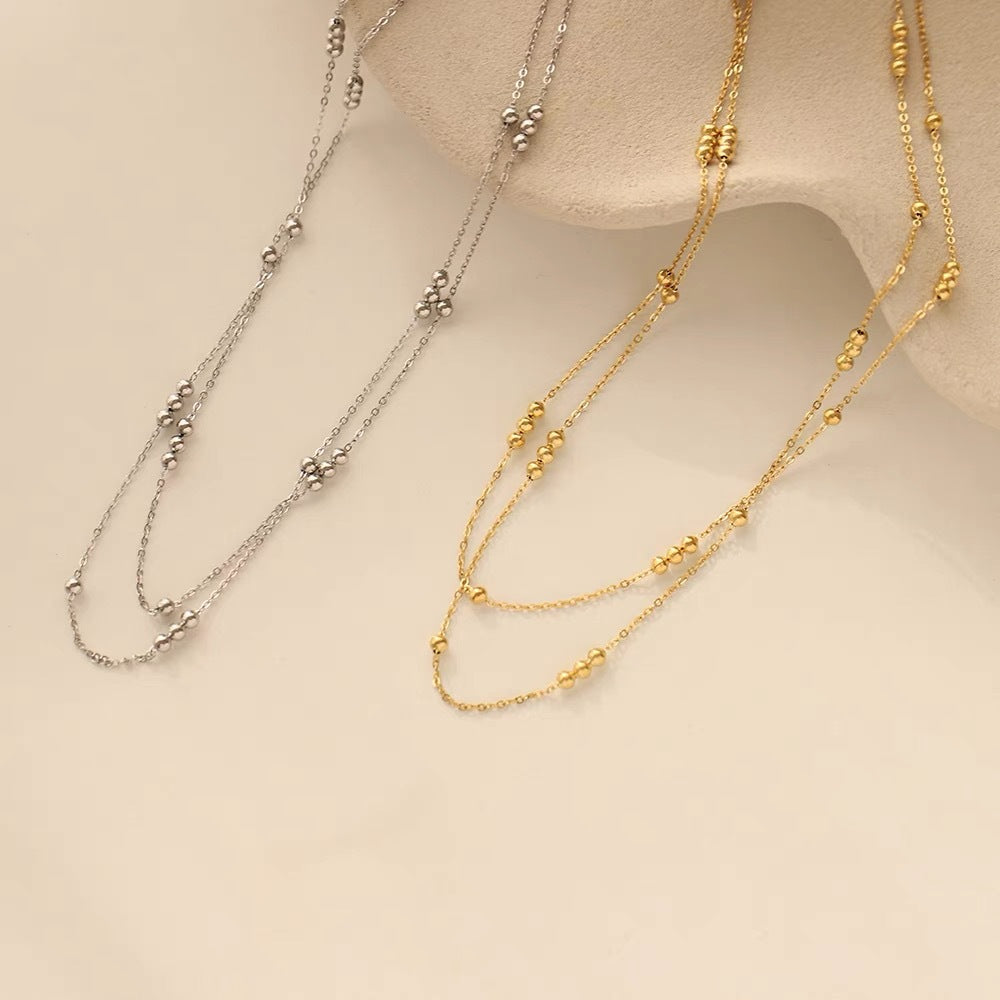 Damen Geschichtete Perlenkette Shop Nory