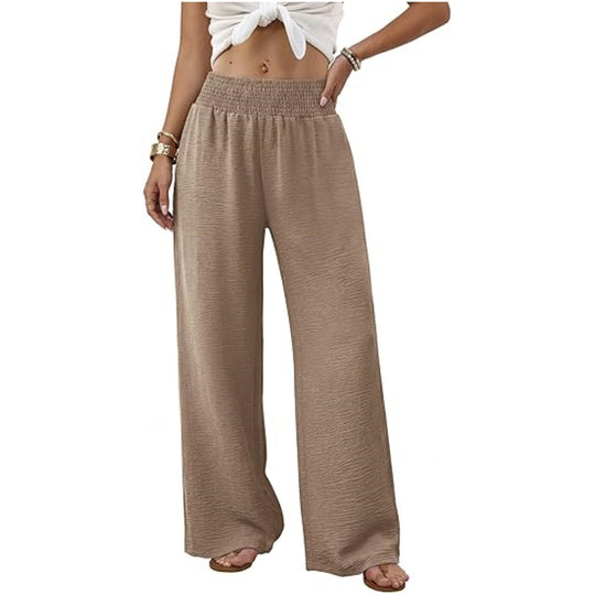 Damen Palazzo-Loungehose mit hohem Smokbund und weitem Bein Shop Nory