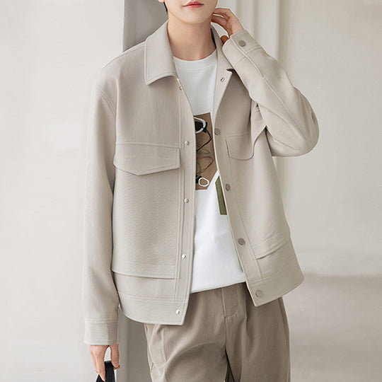 Herren Boxy Overshirt-Jacke mit Druckknöpfen und aufgesetzten Taschen Shop Nory