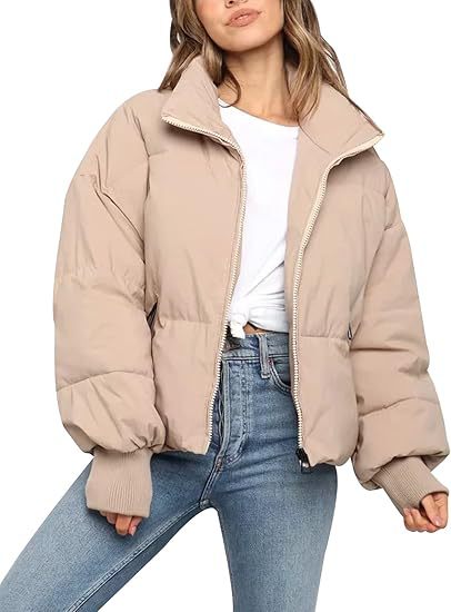 Damen Gesteppte Kurzjacke mit Stehkragen, wattierter Füllung und elastischen Bündchen Shop Nory