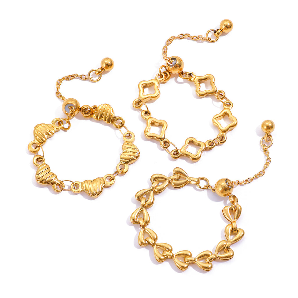 Damen Armband mit eleganten herzförmigen Elementen aus hypoallergenem Edelstahl Shop Nory