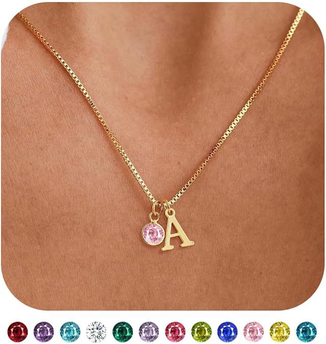 Damen personalisierte Halskette mit Initialen und funkelndem Anhänger Shop Nory