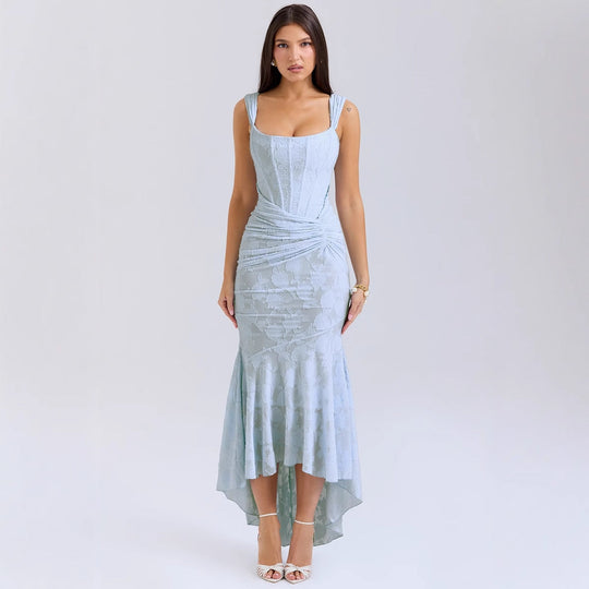 Damen Elegantes Maxikleid mit raffinierten Rüschen und schmeichelndem Schnitt
