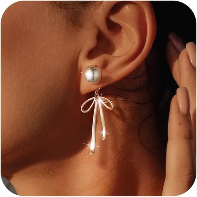 Damen Ohrringe mit elegantem Schleifen-Design und Perlenakzenten Shop Nory