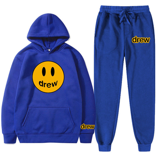 Unisex nan zweiteiliges Lounge-Set aus French-Terry mit Smiley-Print Kapuzenpullover und tapered Jogginghose Shop Nory