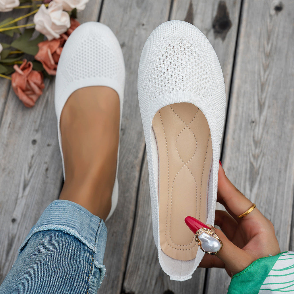 Damen atmungsaktive Ballerinas mit flexiblem Fußbett Shopnory