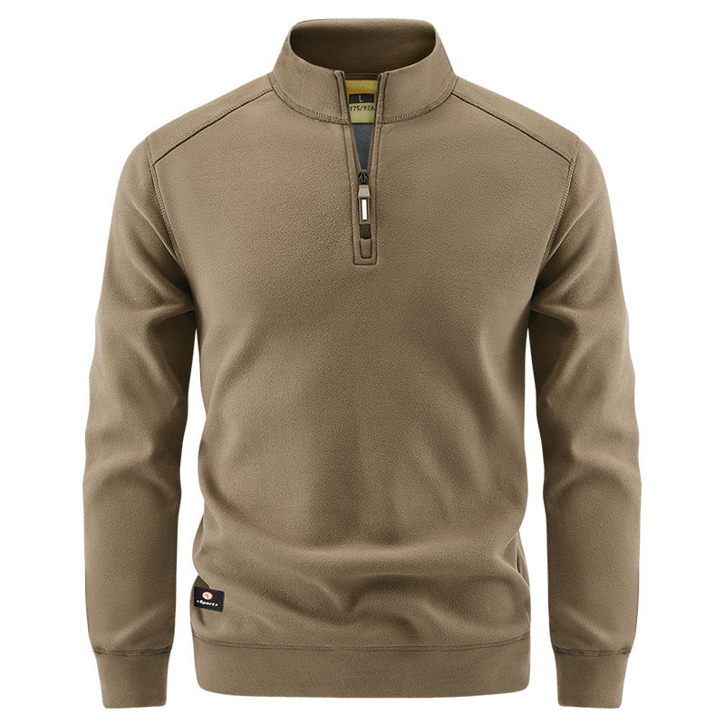 Herren Atmungsaktiver Microfleece-Halbreißverschluss-Pullover mit Stehkragen und Raglanärmeln Shop Nory