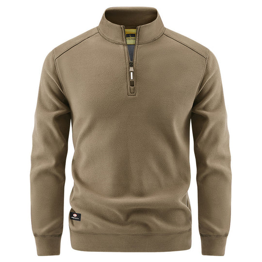 Herren Atmungsaktiver Microfleece-Halbreißverschluss-Pullover mit Stehkragen und Raglanärmeln Shop Nory