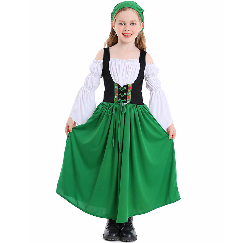 Damen nan mittelalterliches Mädchenkostüm mit Schnürmieder und Kopftuch Shop Nory