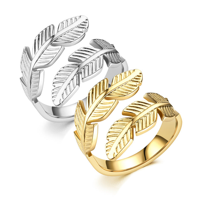 Damen Ring mit kunstvollem Blattdesign Shop Nory
