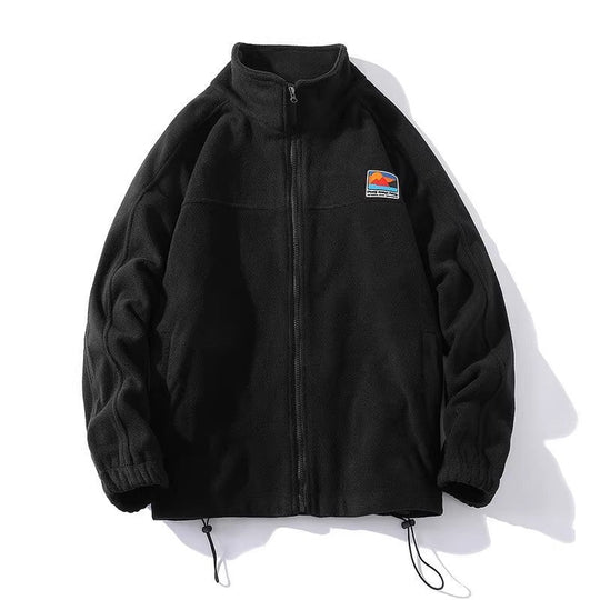 Herren Fleecejacke mit hohem Kragen und praktischen Taschen