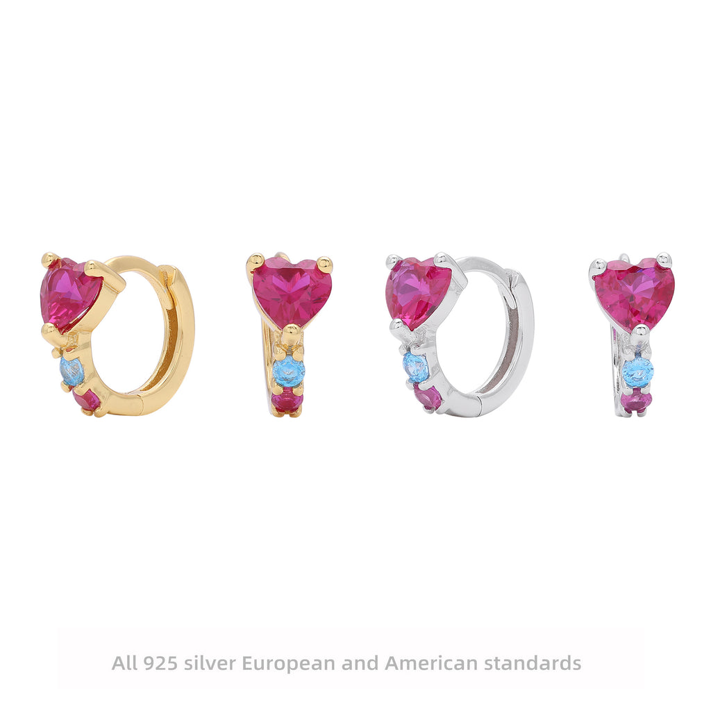 Damen Ohrhänger mit herzförmigem Zirkon und edler Verzierungen aus 925 Sterling Silber Shop Nory