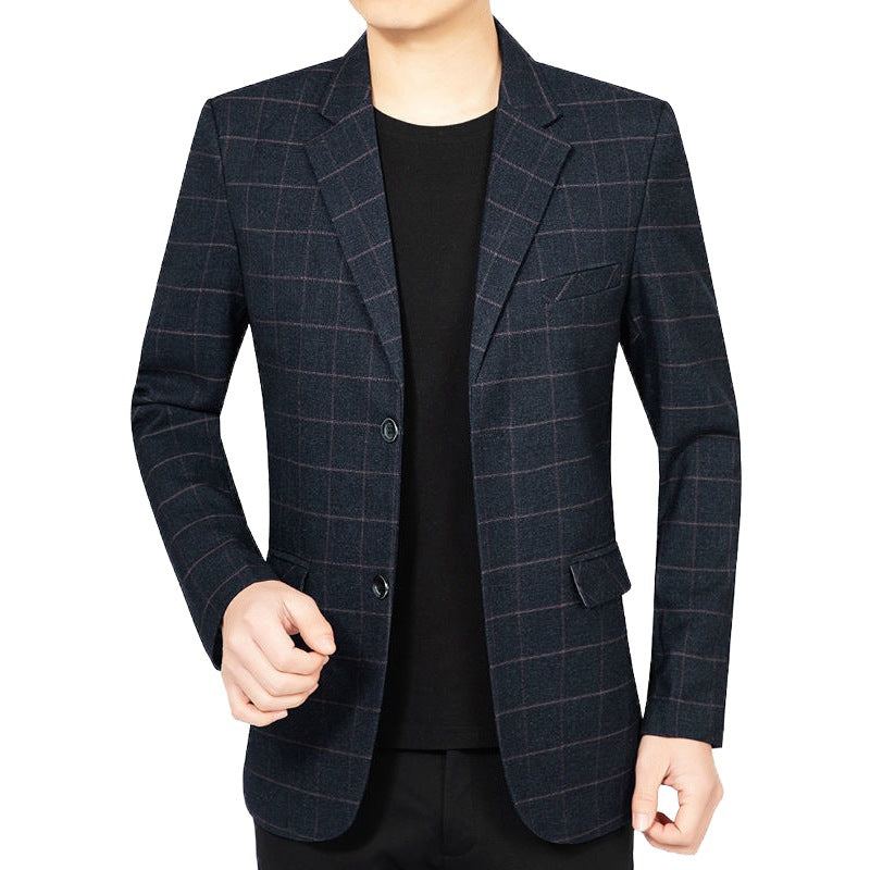 Herren Kariertes Slim-Fit City-Blazer mit Fensterkaro und Pattentaschen Shop Nory