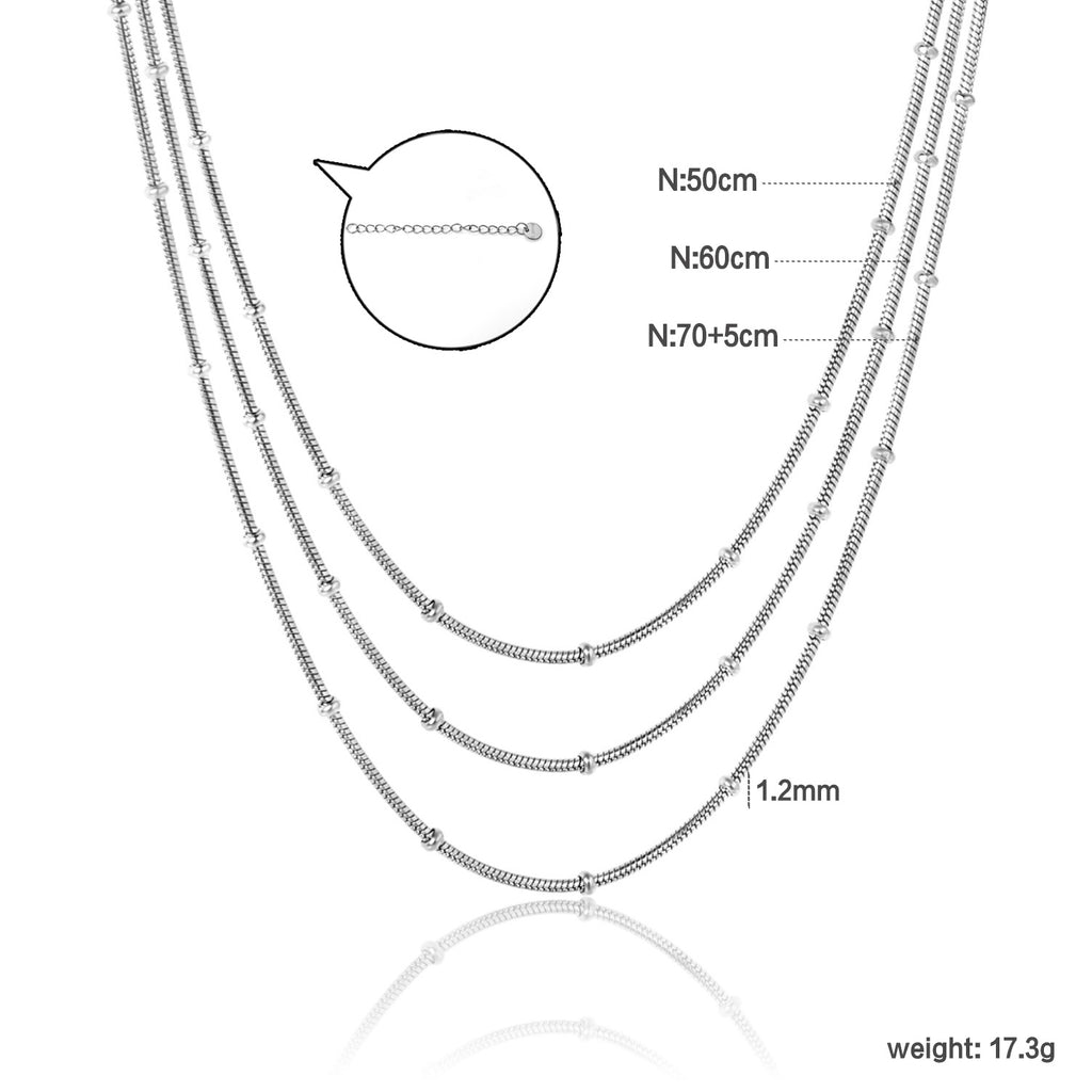 Damen mehrlagige Halskette mit luxuriösem Perlenanhänger und elegantem Kettenmuster Shop Nory