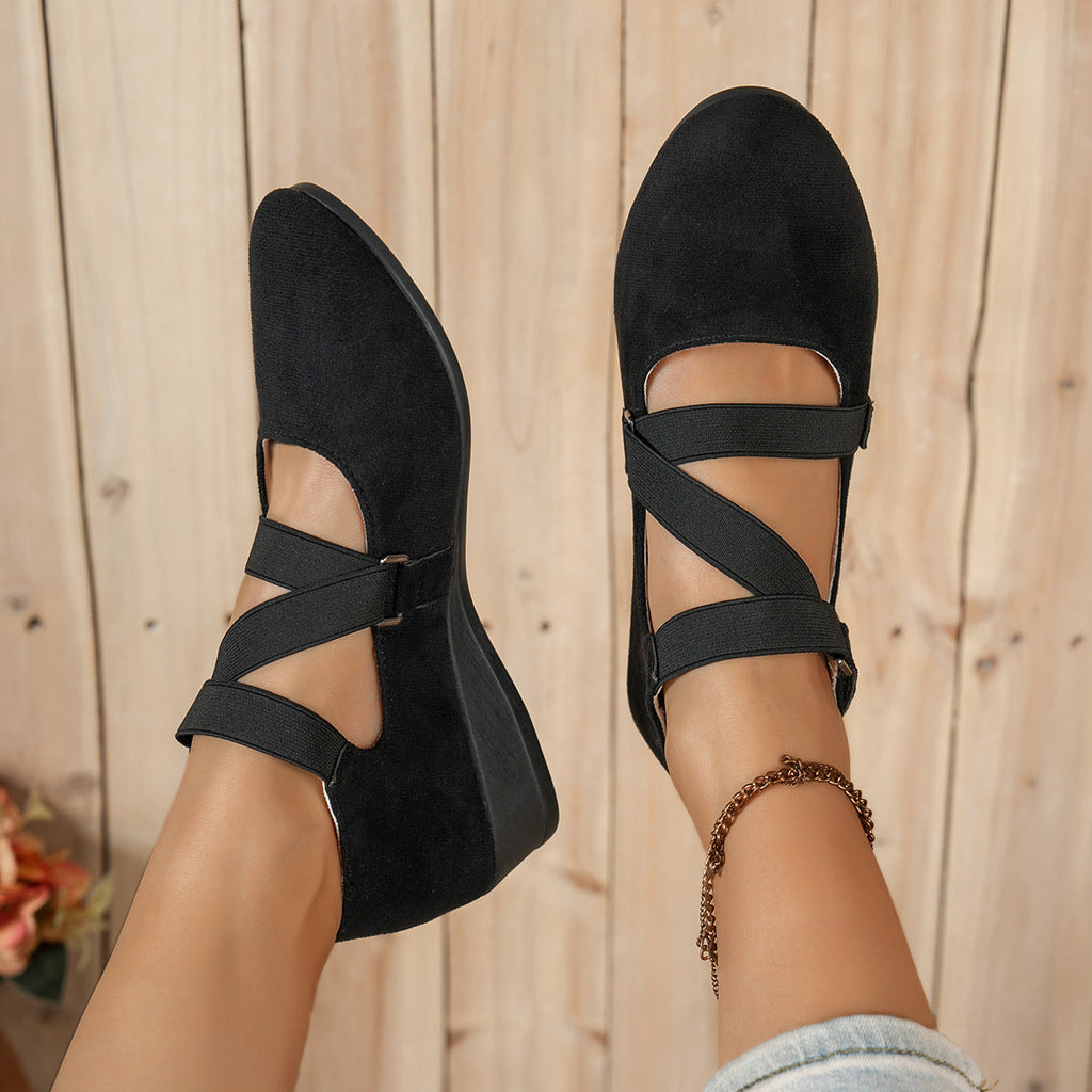 Damen elegante Wedges mit verstellbarem Riemendesign