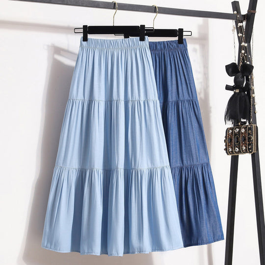 Damen Midi-Rock im lässigen Vintage-Stil