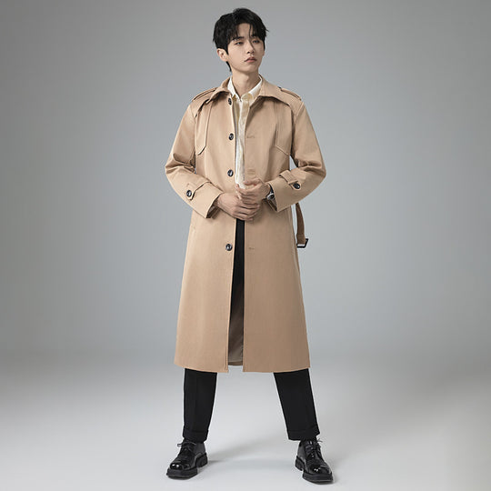 Herren Trenchcoat mit Taillengürtel, Schulterklappen und klassischer Knopfleiste Shop Nory