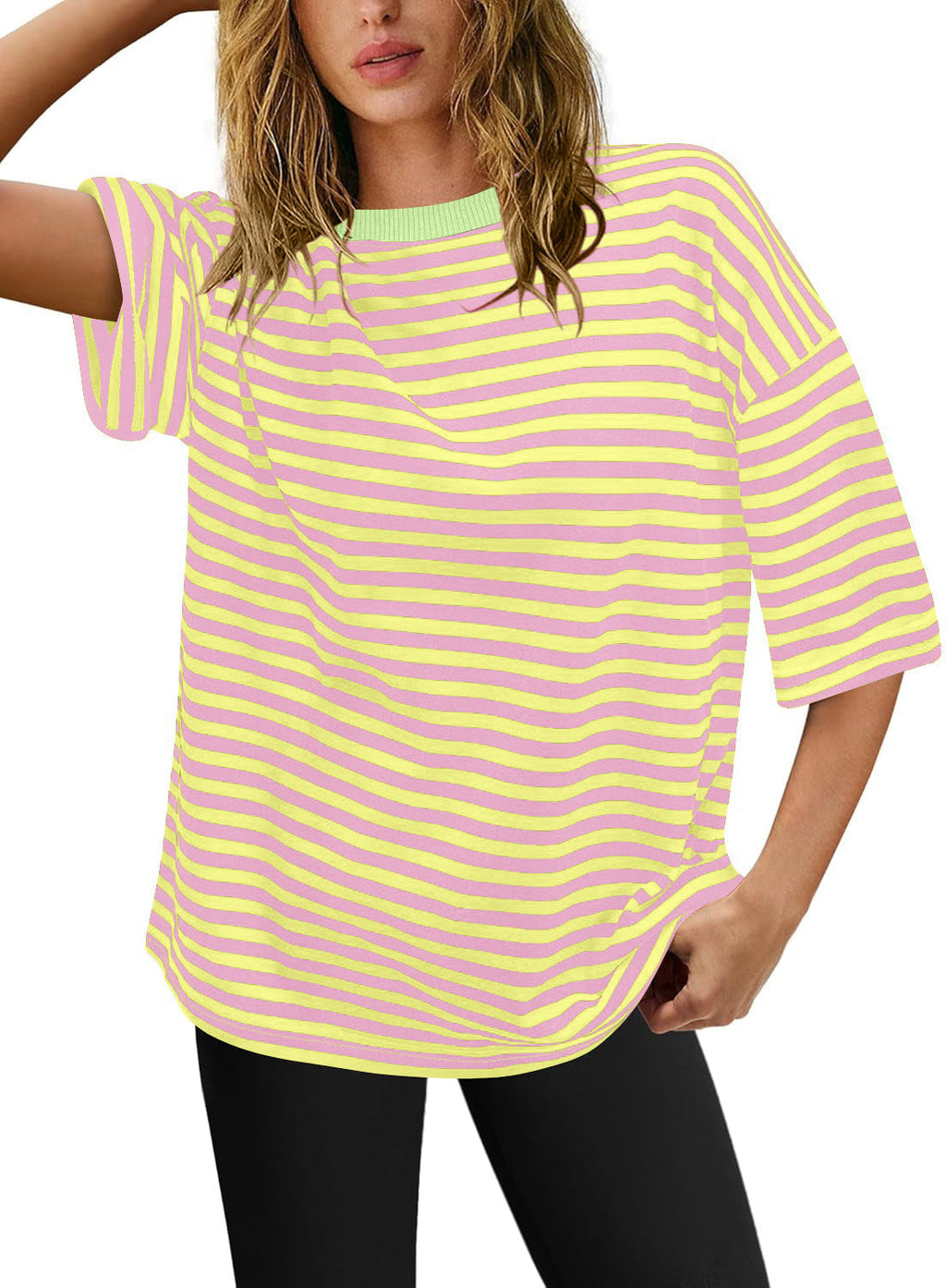 Damen Übergrößen T-Shirt mit Streifenmuster