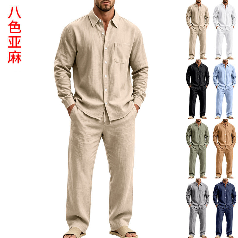 Herren legeres Leinen-Hemd mit weiter Lounge-Hose Shop Nory