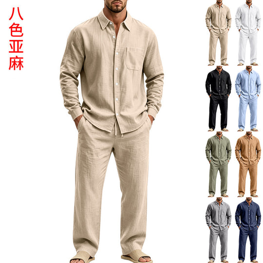 Herren legeres Leinen-Hemd mit weiter Lounge-Hose Shop Nory