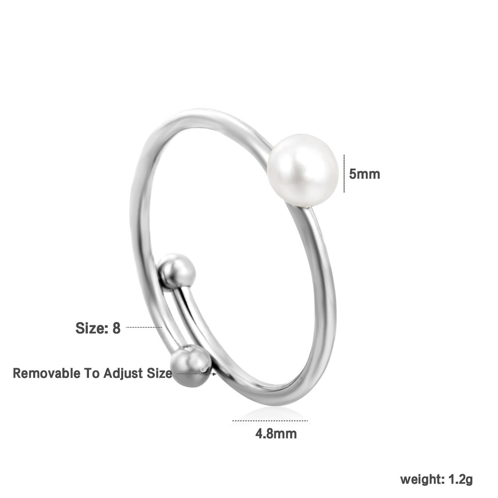 Damen Offener Ring mit modernem geschwungenem Design und verstellbarem Verschluss Shop Nory