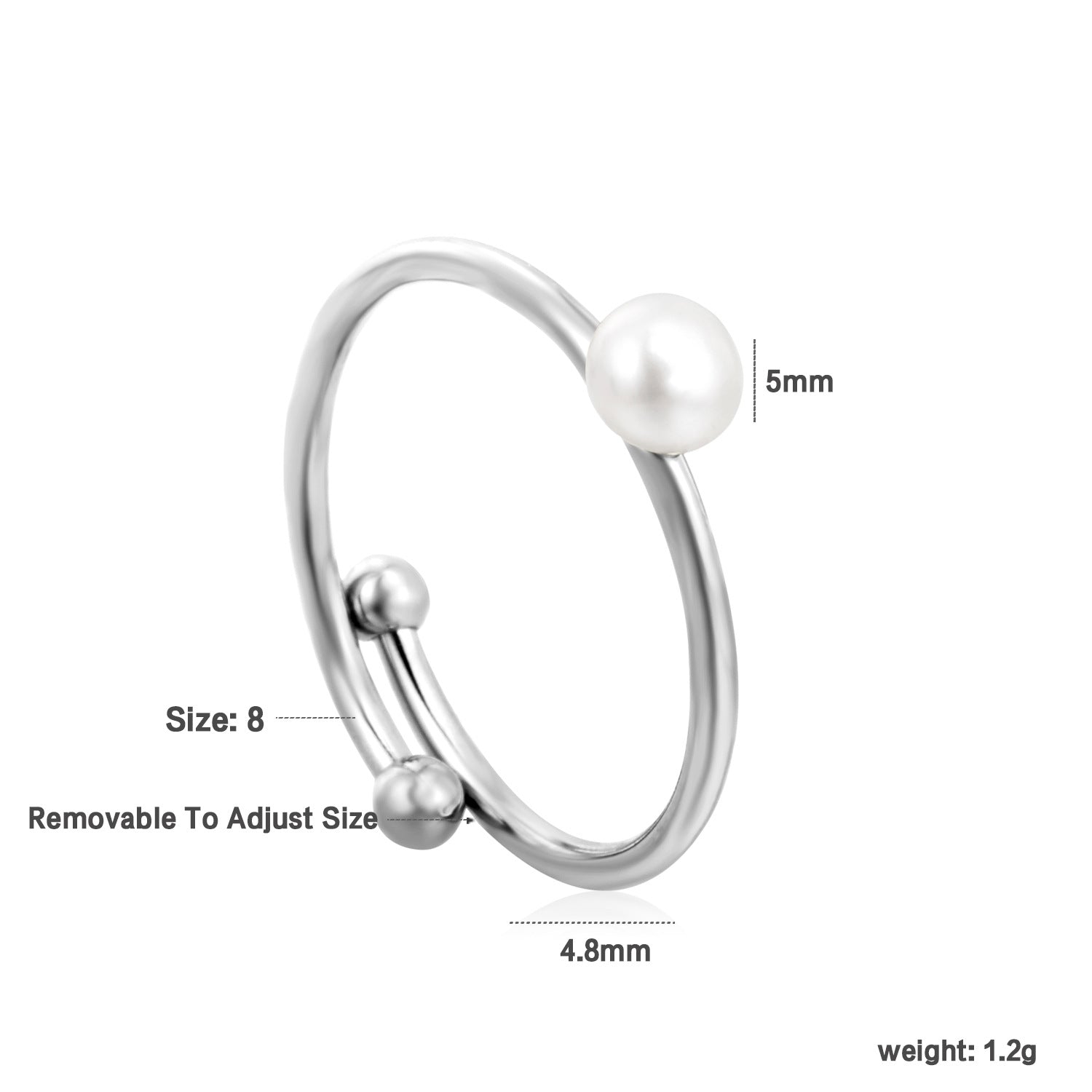 Damen Offener Ring mit modernem geschwungenem Design und verstellbarem Verschluss Shop Nory