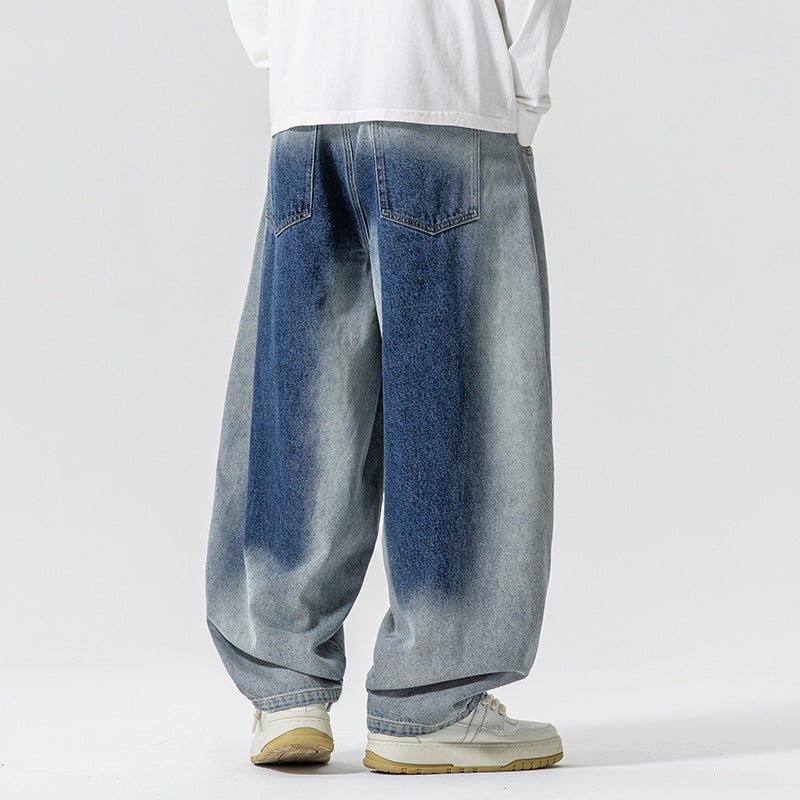 Herren Weite Paneel‑Denimhose mit Ballonbeinen und tiefem Schritt Shop Nory
