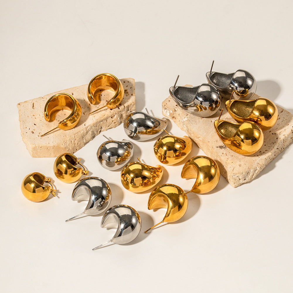 Damen Edelstahl Ohrstecker mit elegantem Tropfendesign Shop Nory