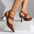 Damen Slingback Pumps mit elastischem Einsatz und elegantem Stiletto Absatz