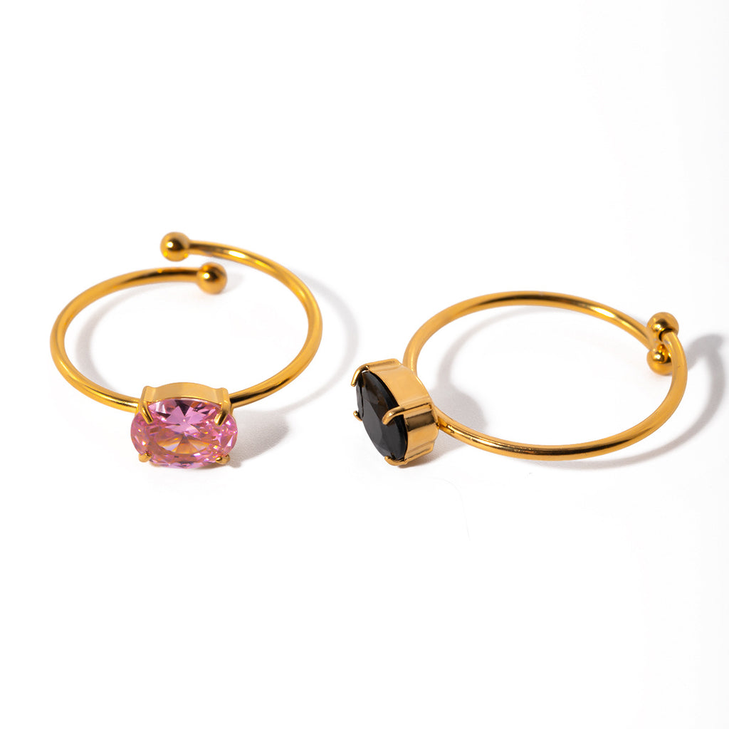 Damen Offener Ring mit farblich akzentuiertem Zirkonia Shop Nory