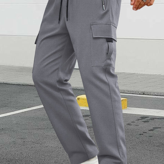 Herren Tapered-Cargo-Jogginghose mit verdecktem Tunnelzug, Zip‑Tasche & Utility‑Klappe Shop Nory