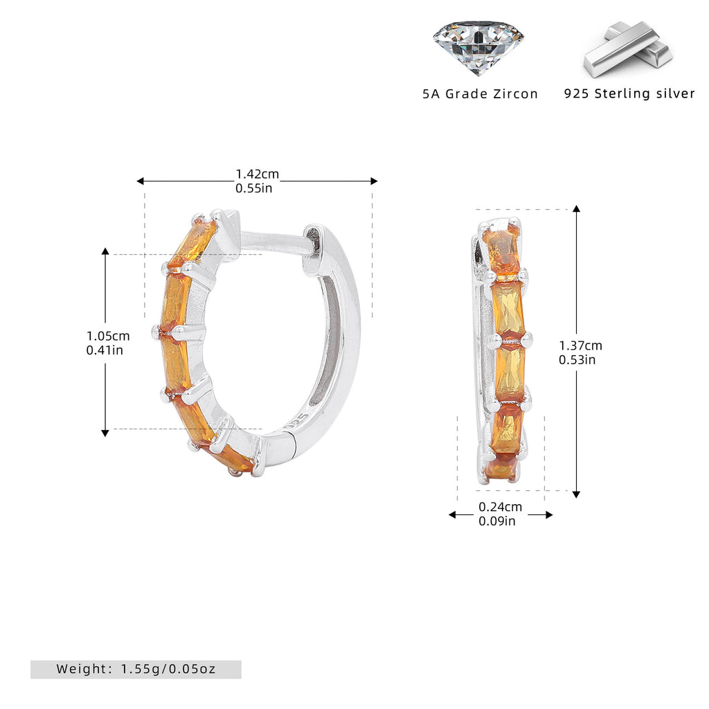 Damen Creolen mit funkelnden Zirkon-Elementen aus hochwertigem 925 Sterling Silber Shop Nory
