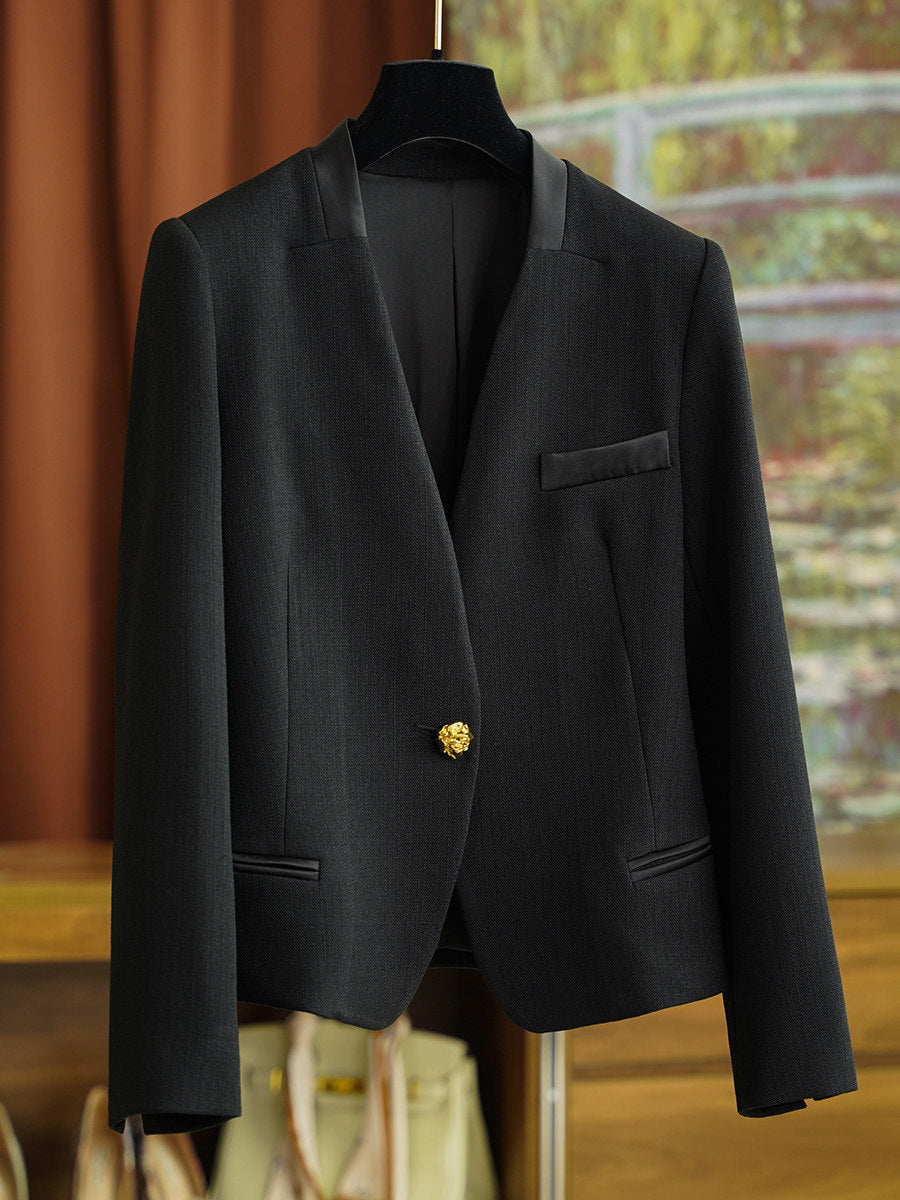 Damen Klassischer Blazer mit glänzendem Knopf Shop Nory