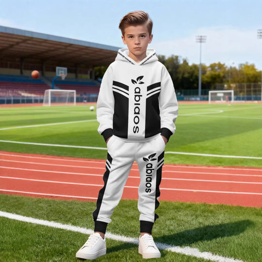 Unisex Kinder Jogginganzug mit Kapuzenpullover und detailreichem Auto-Print Shop Nory