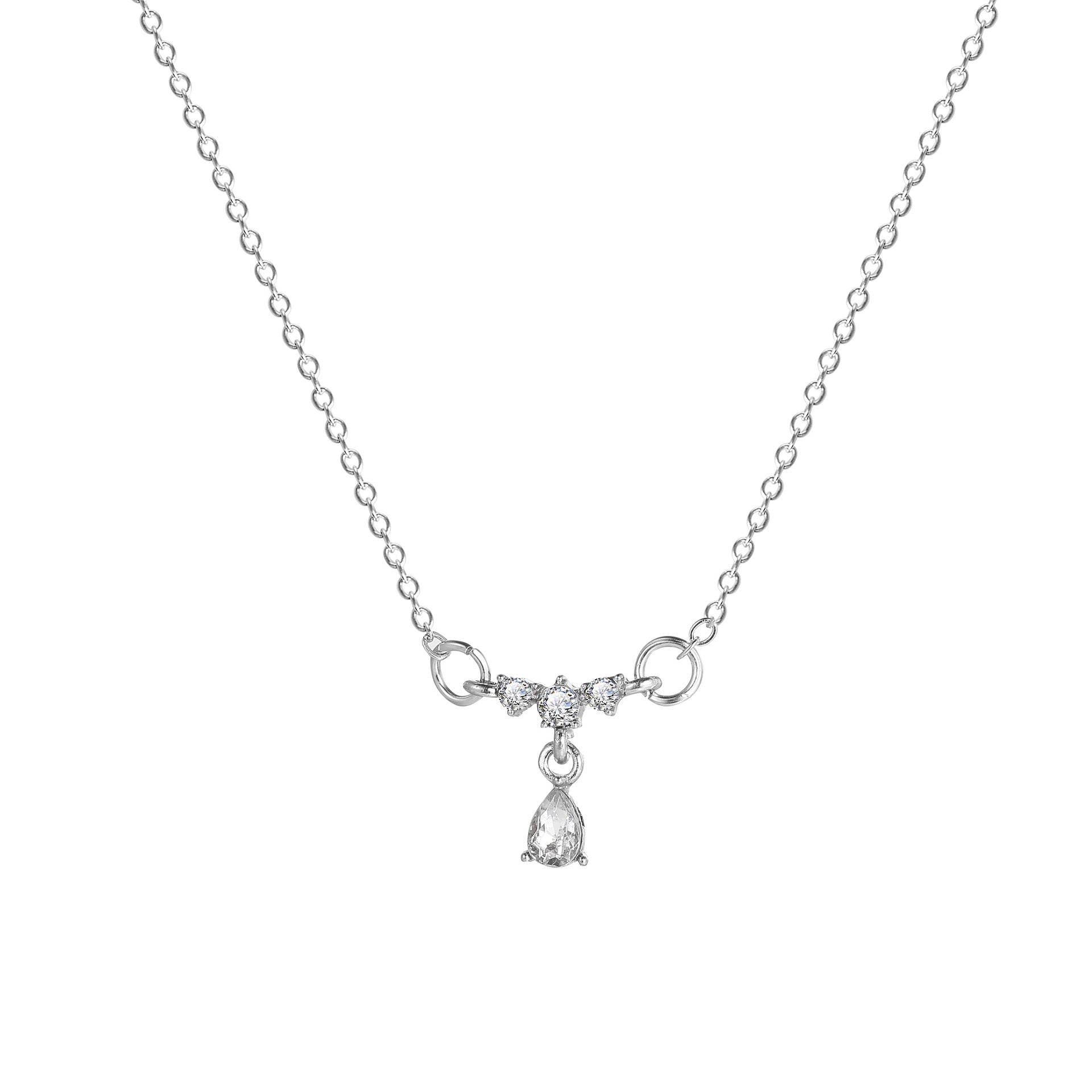 Damen elegante Halskette mit funkelndem Tropfenanhänger und zarten Kristallakzenten Shop Nory