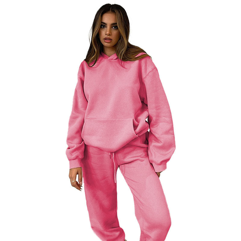Damen nan lässiges Oversize-Kapuzenloungewear-Set mit fleecegefüttertem Hoodie und hochgeschnittener Jogginghose Shop Nory