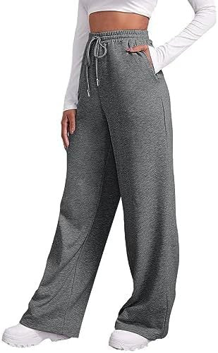 Damen nan weite High‑Waist Palazzo-Loungehose mit elastischem Komfortbund, Kordelzug und seitlichen Eingrifftaschen Shop Nory