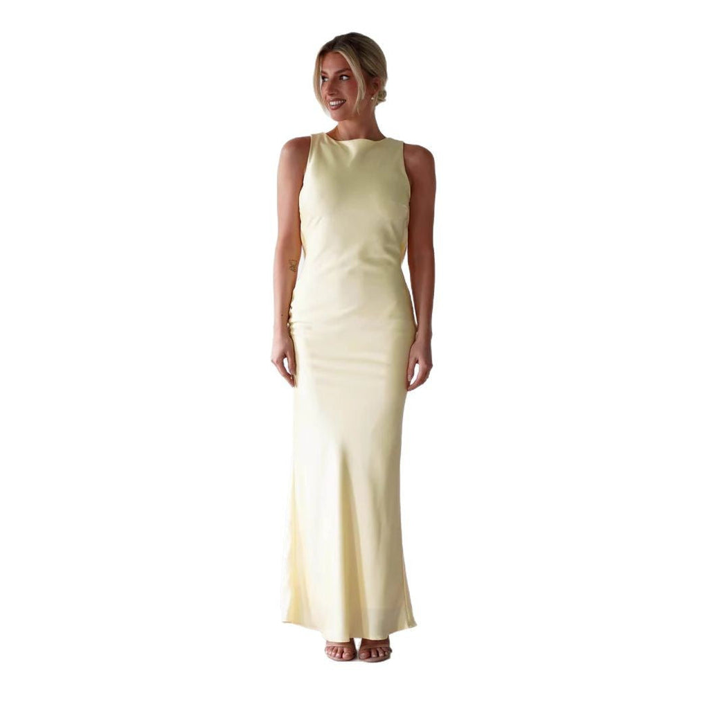 Damen Maxikleid mit elegantem Schnitt und fließendem Stoff