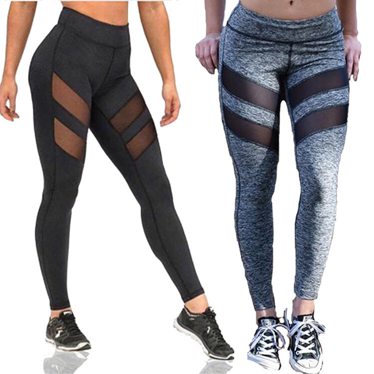Damen Sport-Leggings mit atmungsaktiven Mesh-Einsätzen