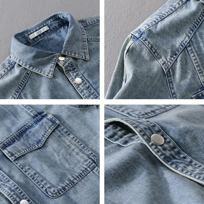 Herren lässiges Oversize Jeanshemd Shop Nory