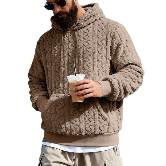 Herren Gefütterter Sherpa‑Hoodie mit Zopfmuster und Kapuze Shop Nory