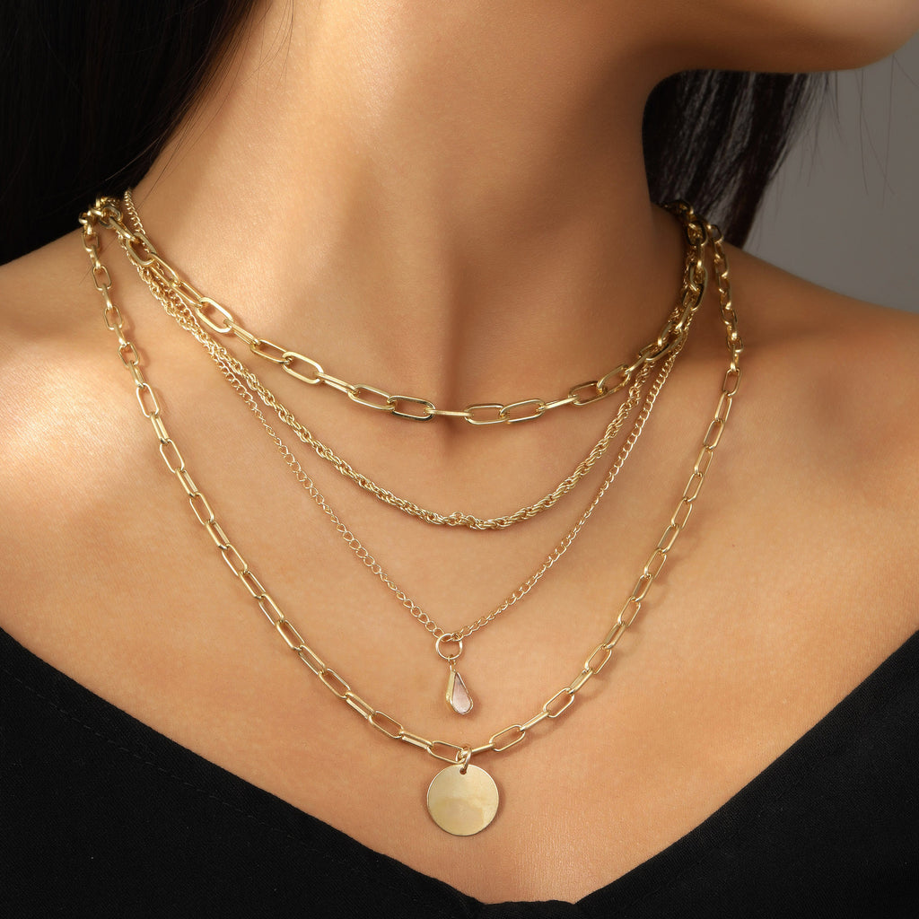 Damen mehrlagige Kette mit einzigartigen Anhängern Shop Nory