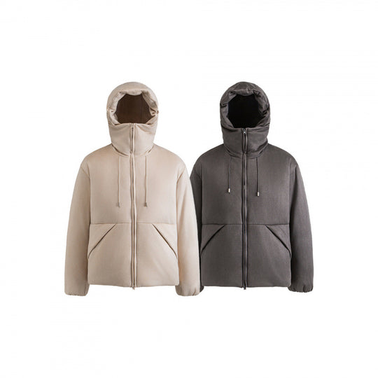 Unisex Wattierte Boxy‑Jacke mit hohem Stehkragen und Kapuze Shop Nory