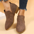 Damen Elegante Ankle Boots mit luftiger Lochmuster-Optik