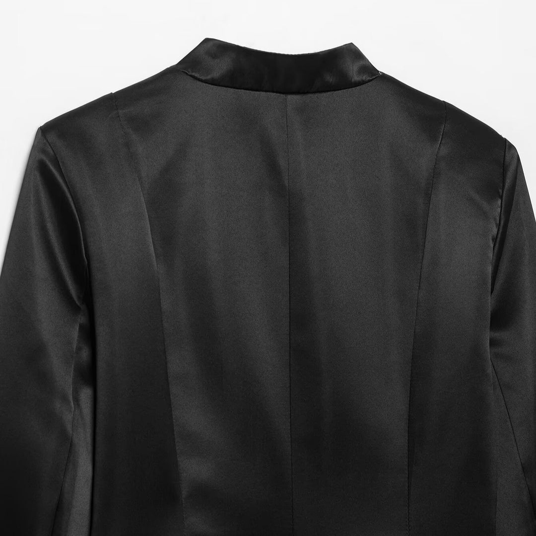 Damen Satinjacke im chinesischen Stil mit Stehkragen und Zierknotverschlüssen Shop Nory