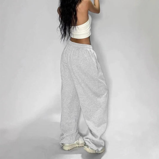 Damen nan weit geschnittene Loungehose mit hohem Bund extra weitem Bein und Tunnelzug Shop Nory